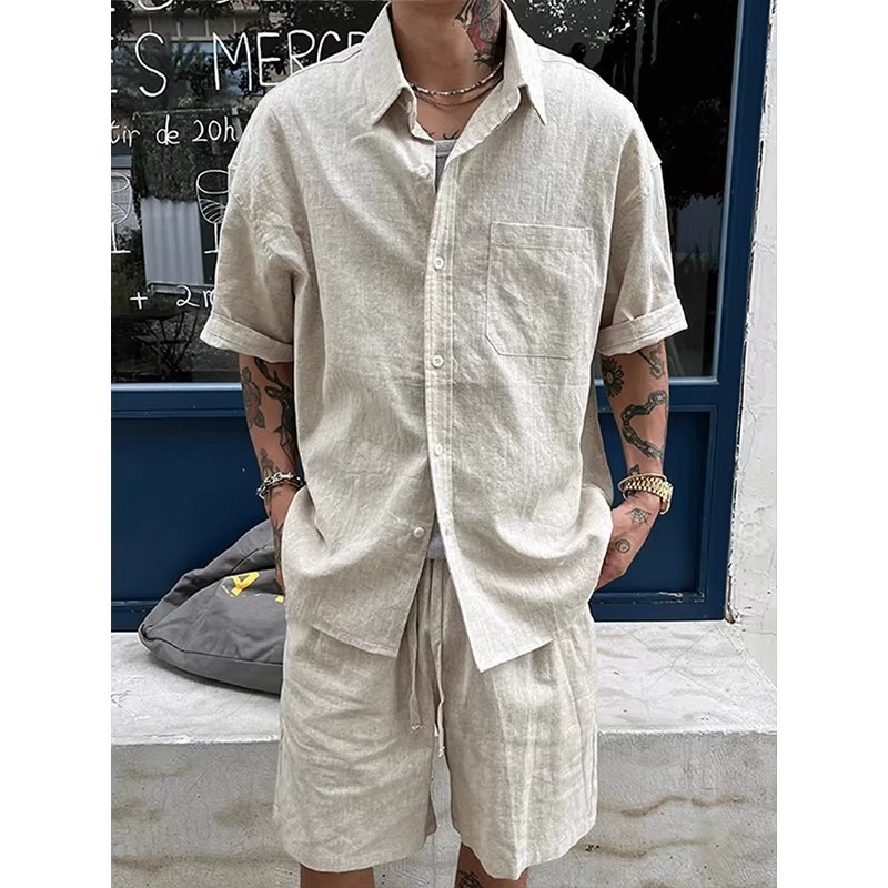 Men'S Relaxed Formal Wear - Льняной повседневный костюм для мужчин: летняя