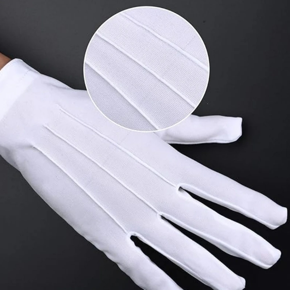 1/2 пары белых хлопковых перча – обзор и цена Formal Wear Gloves Men