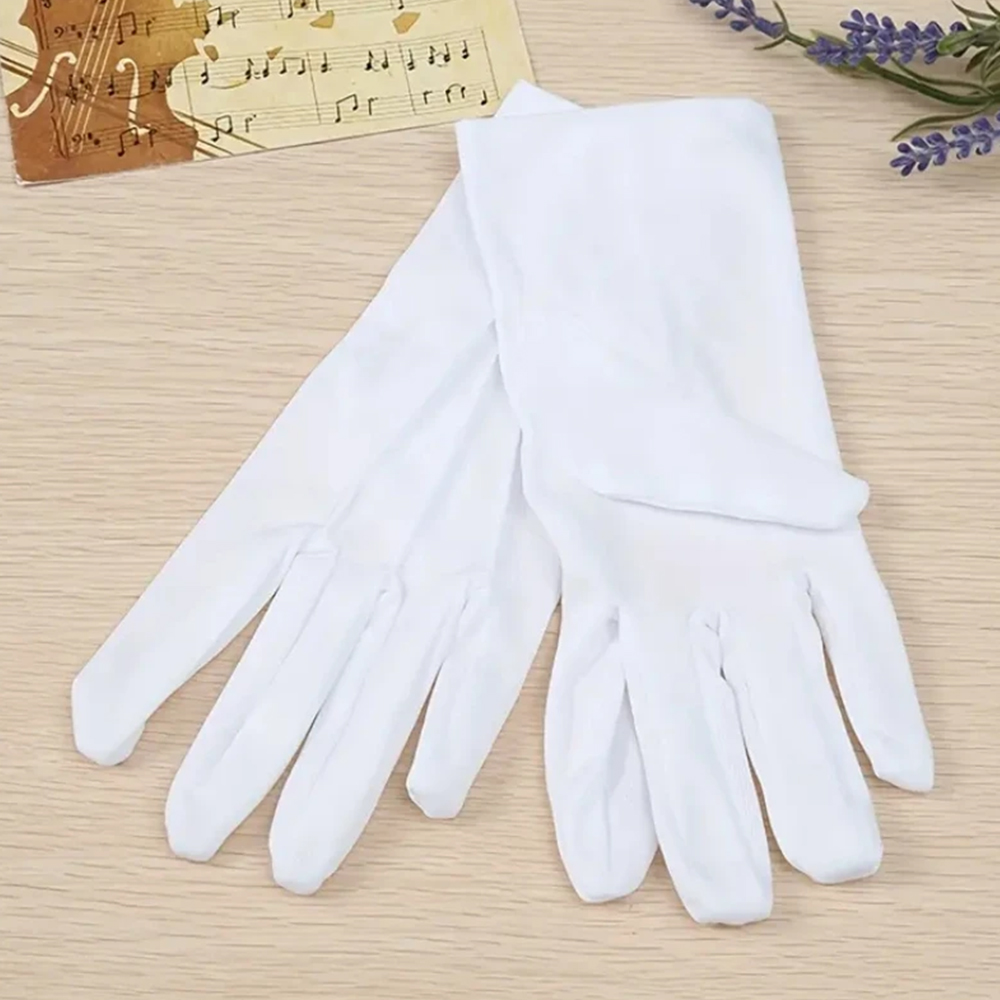 1/2 пары белых хлопковых перча – обзор и цена Formal Wear Gloves Men