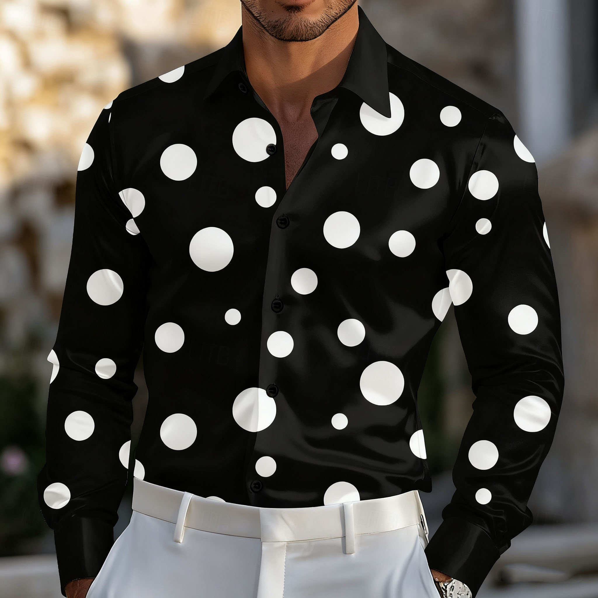 Мужская рубашка в горошек с ге – обзор и цена Men Formal Party Wear Shirt